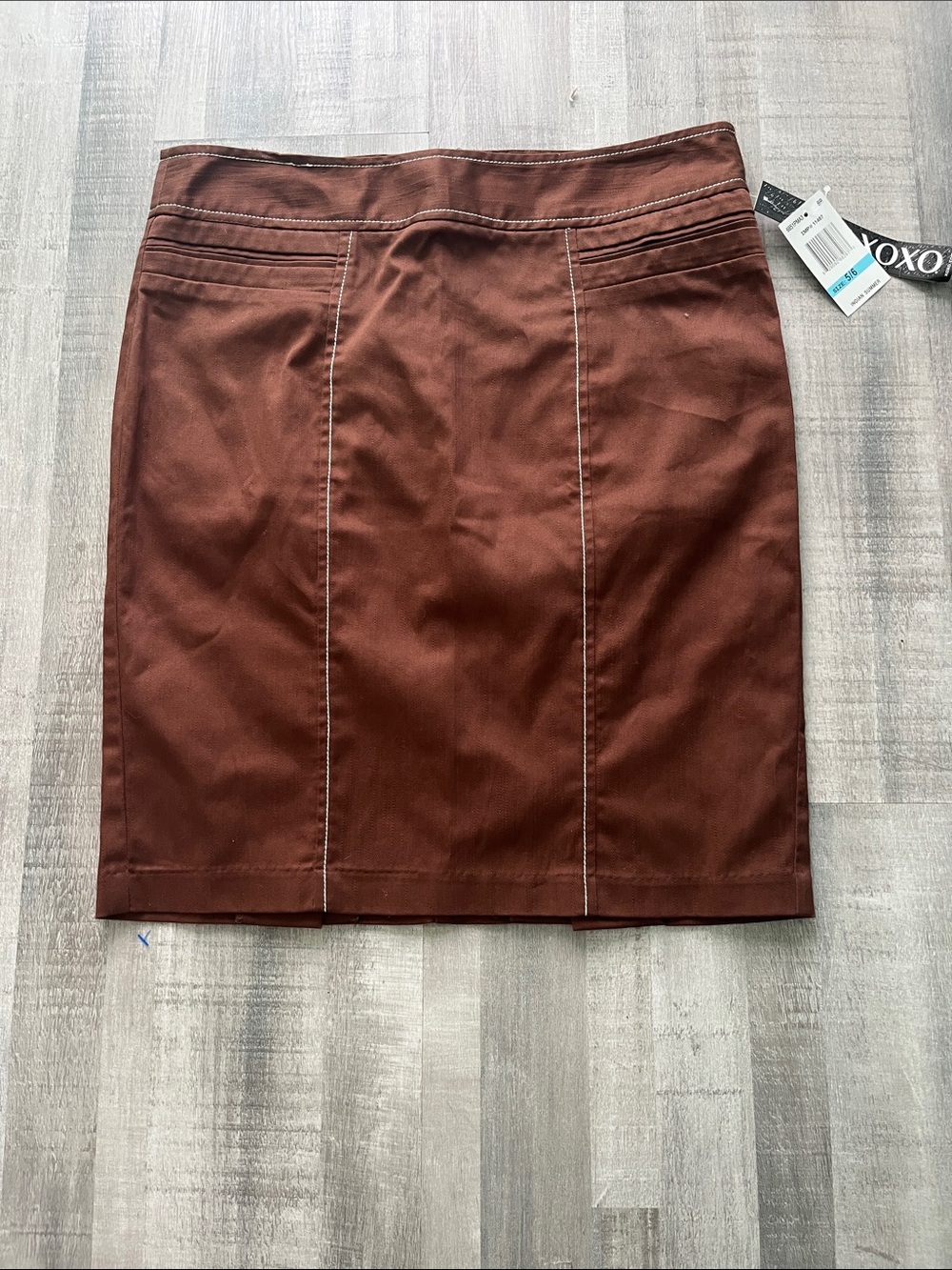 XOXO Chocolate Brown Pencil Skirt with Front Seams